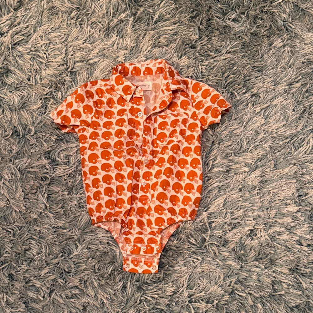 Orange Patterned Kids 2T One Piece